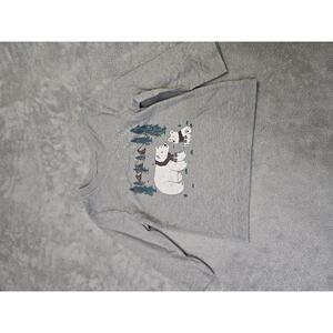 New Cat And Jack Long Sleeve Shirt Gray With Polar Bear Print Suze 18M